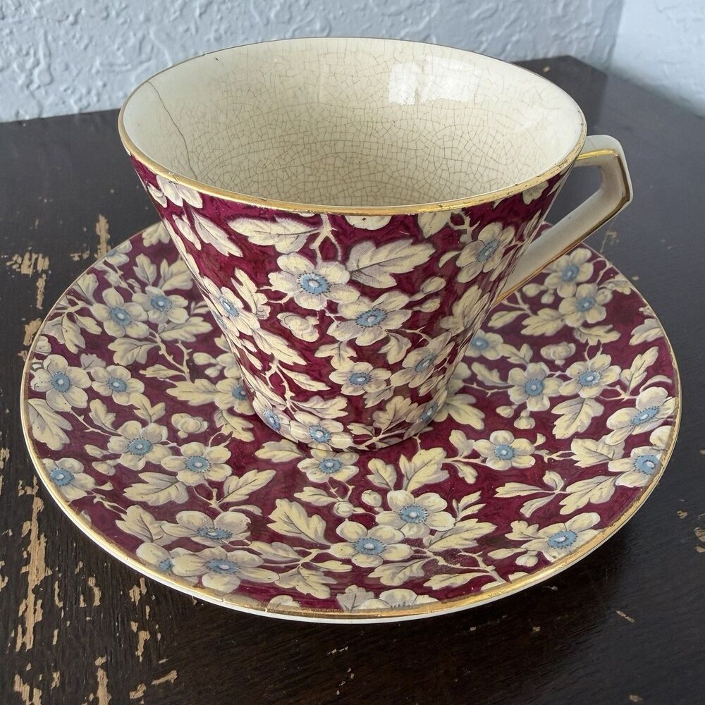 Lord Nelson Ware Royal Brocade Tea Cup & Saucer Set Vintage English Chintz